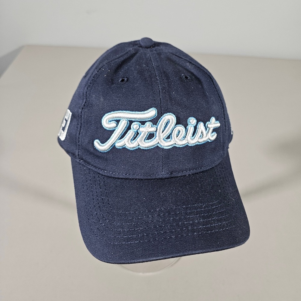 Titleist Golf Hat Mens OSFA Navy Blue Embroidered FJ Adjustable Strapback Cap